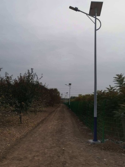 太陽(yáng)能路燈道路施工實(shí)景圖